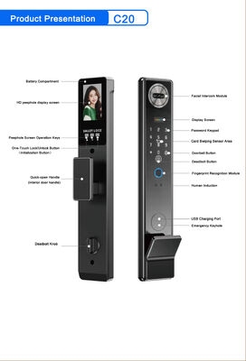 Waterdicht TTlock Tuya App Vingerafdruk Code Kaart Sleutel Smart Door Lock