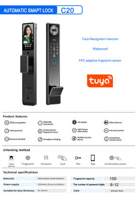 Waterdicht TTlock Tuya App Vingerafdruk Code Kaart Sleutel Smart Door Lock